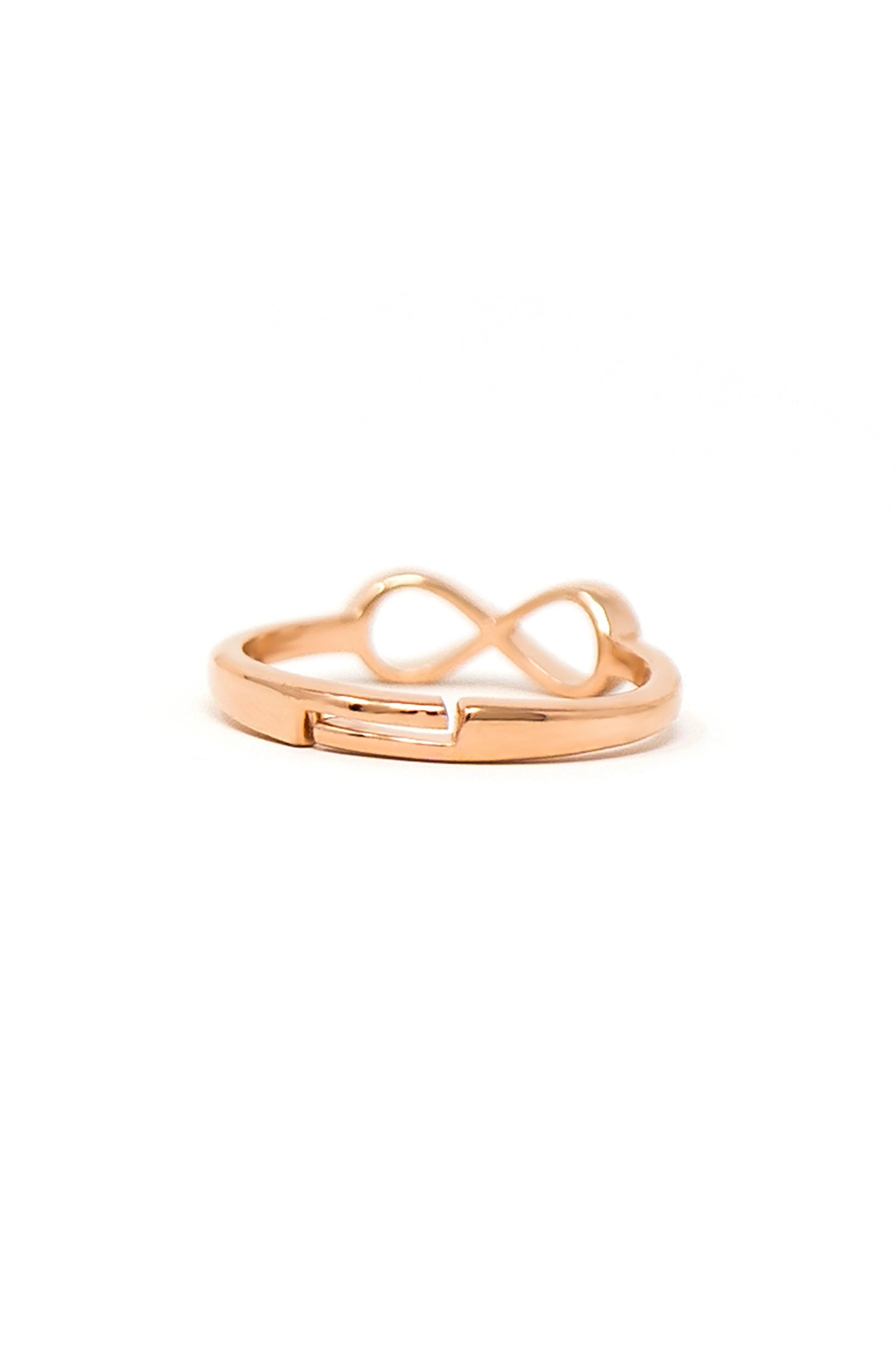 Classic Infinity Rose Gold Plated Sterling Silver Adjustable Ring