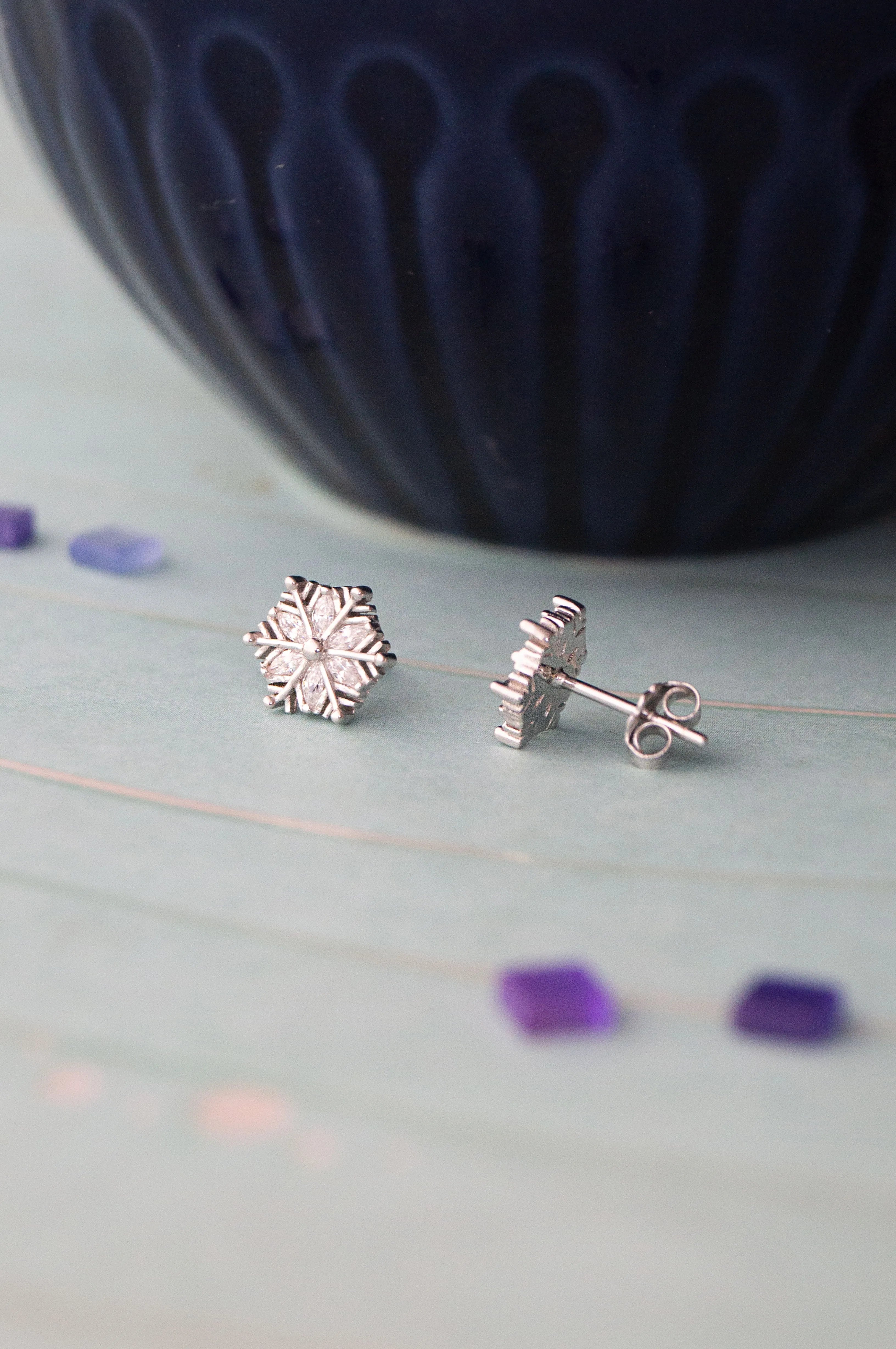 Snow Flake Sterling Silver Pendant Set