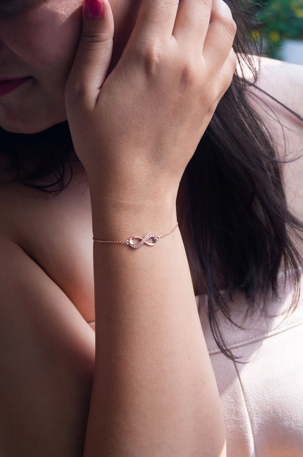 Pretty Infinity Sterling Silver Chain Bracelet