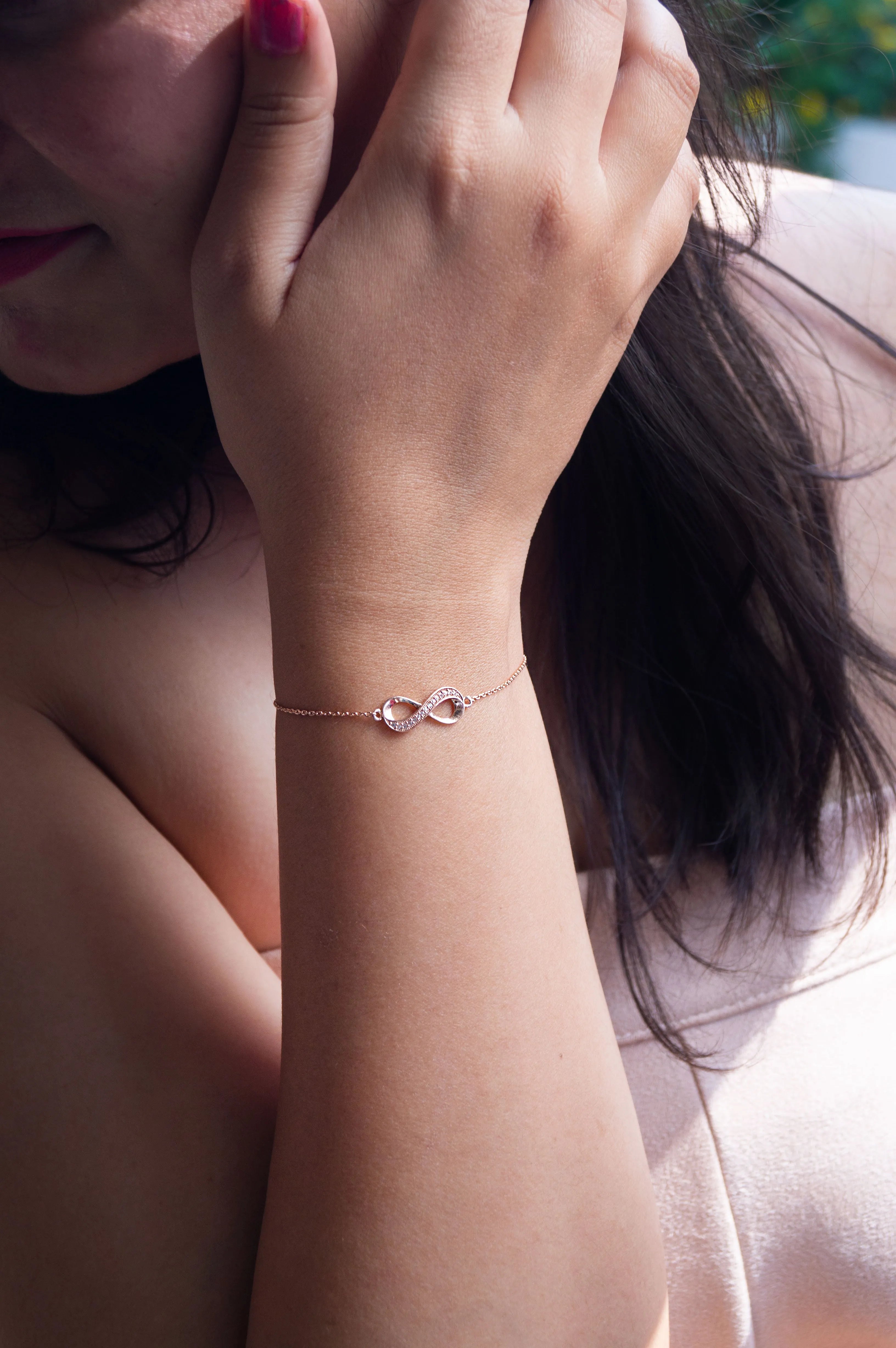 Pretty Infinity Sterling Silver Chain Bracelet