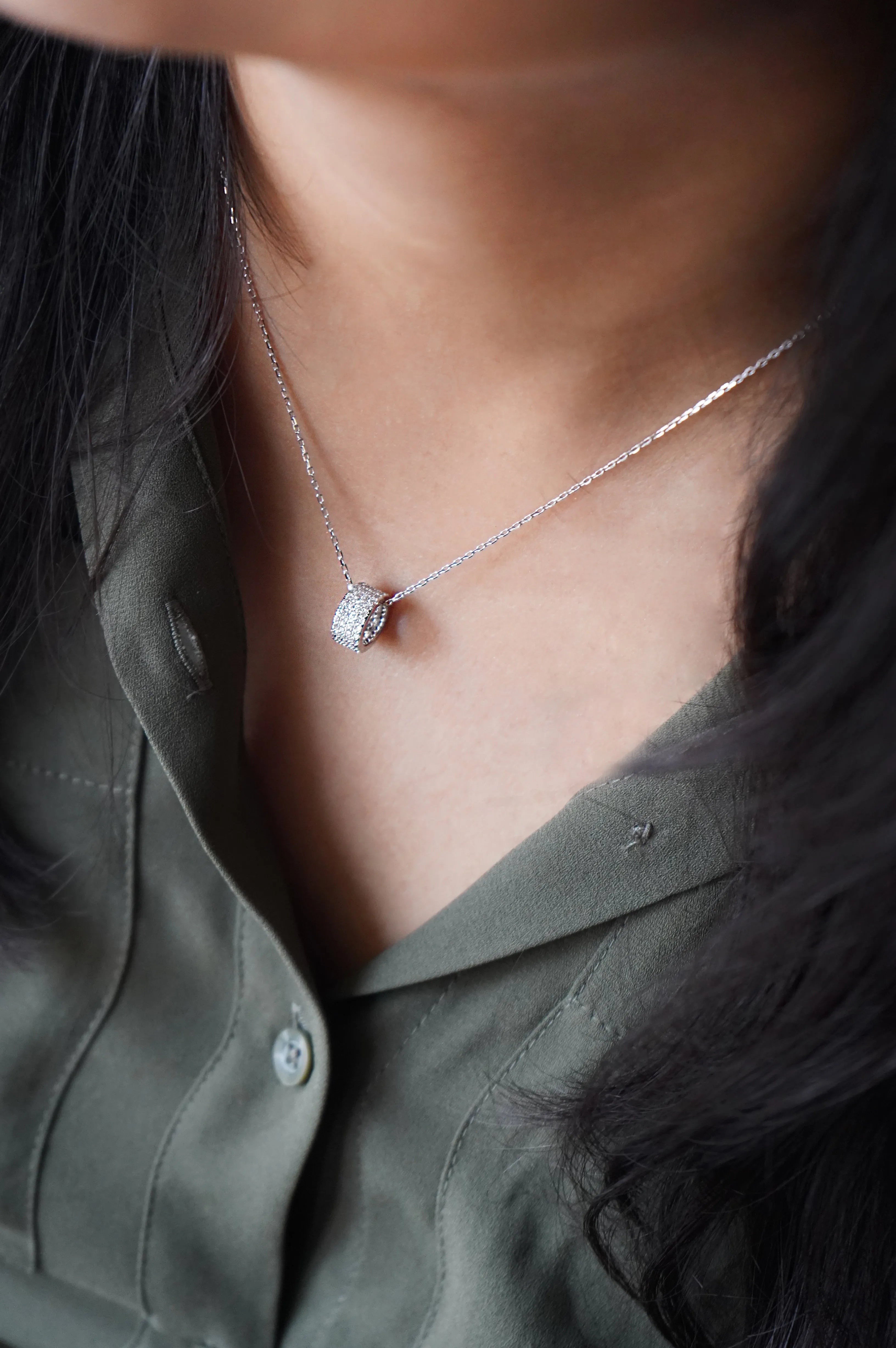 Ring-It-Up Rose Gold Plated Sterling Silver Pendant With Chain