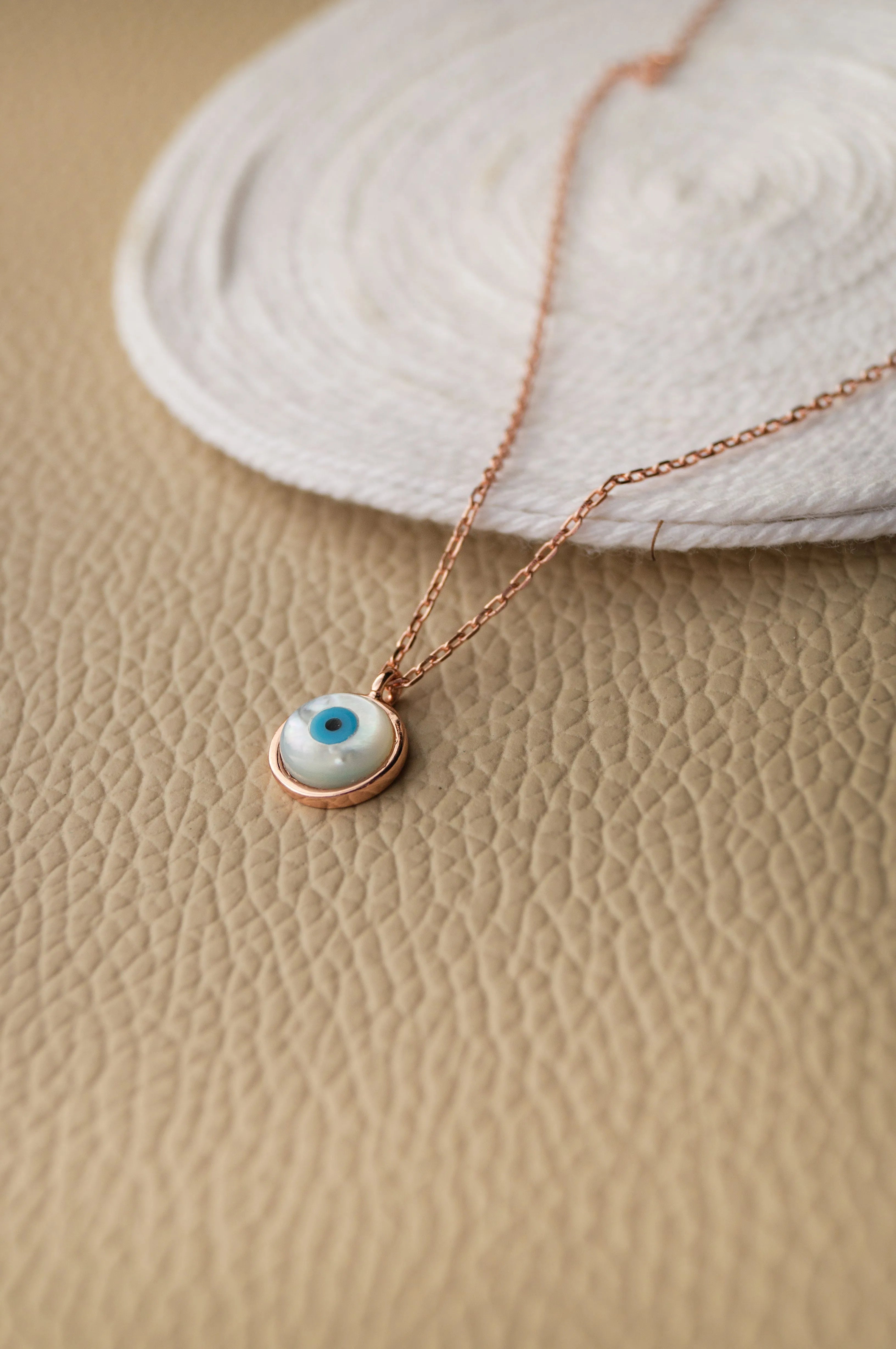 Petite Classic Evil Eye Rose Gold Plated Sterling Silver Chain Necklace