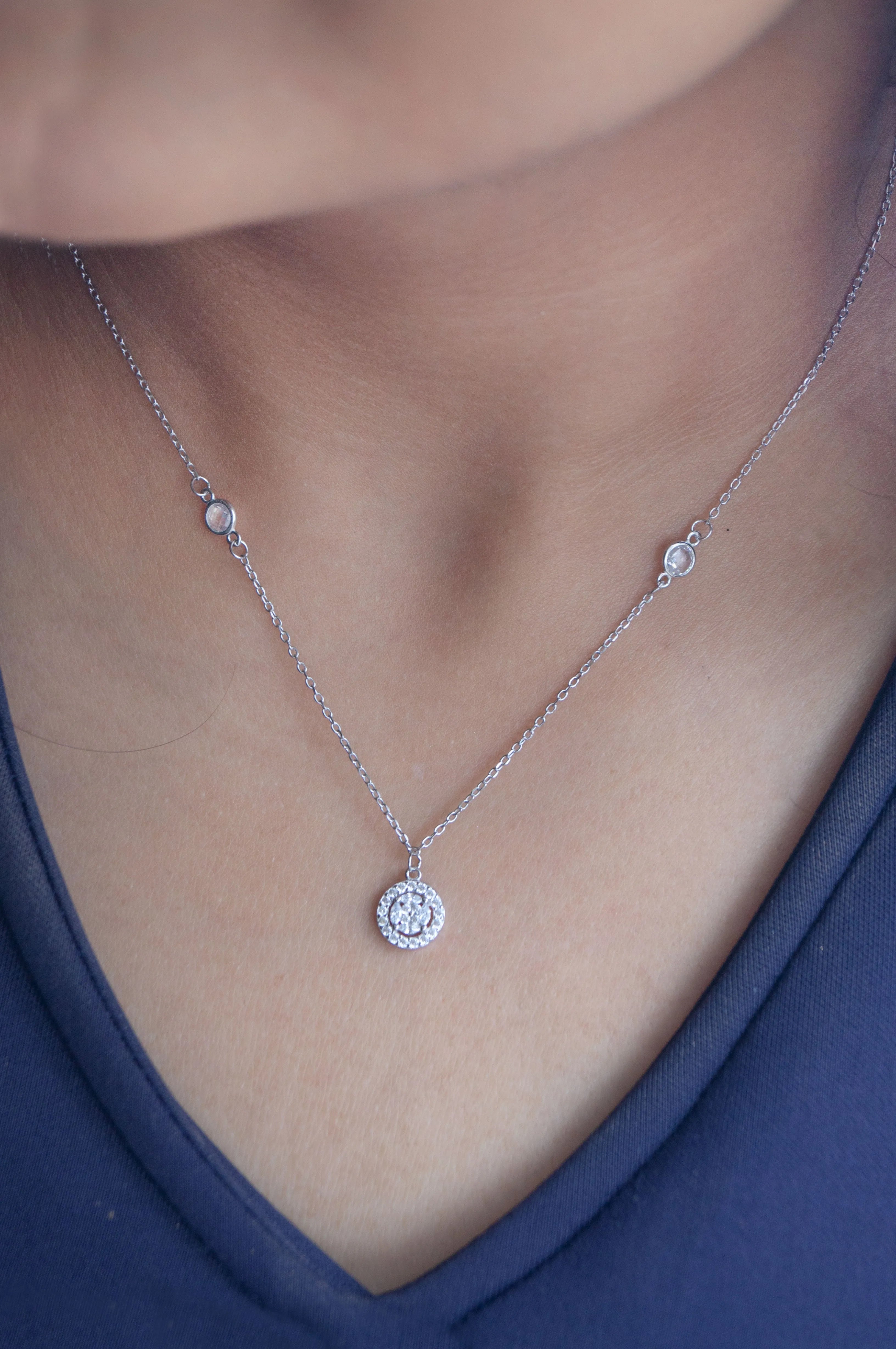 Minimal Cluster Sterling Silver Necklace Set
