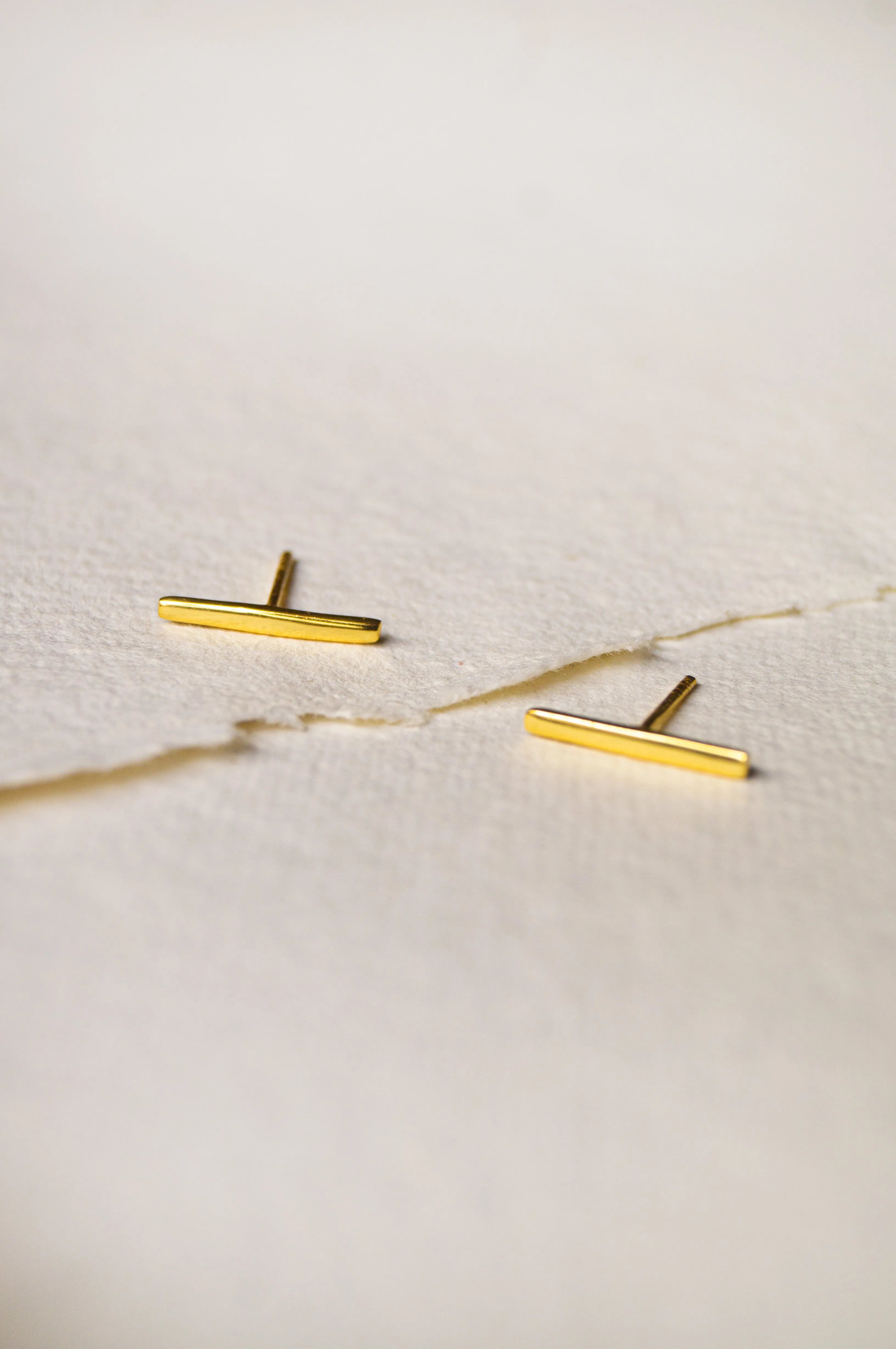 Three Way Gold Plated Sterling Silver Bar Detachable Dangler Earrings