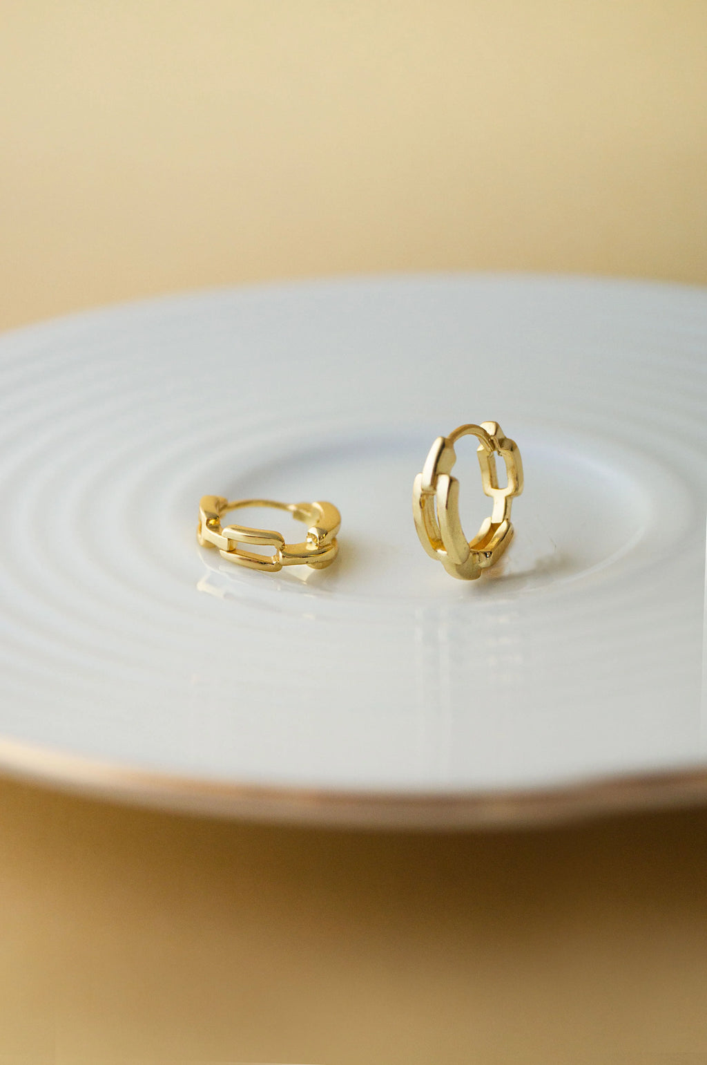 Interlinked Front And Back Rose Gold Plated Sterling Silver Hoop Earrings