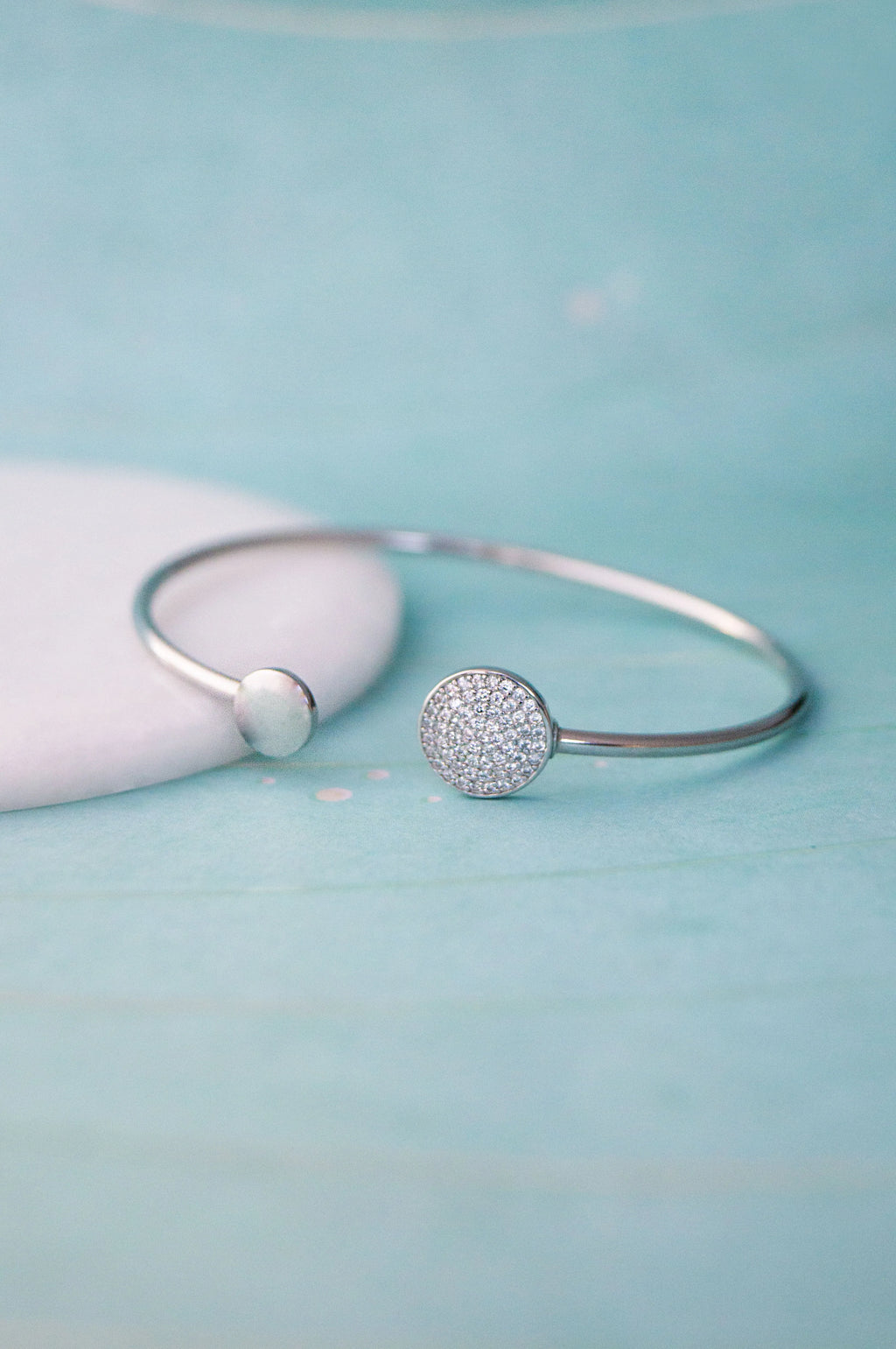 Dual Disk Rose Gold Plated Sterling Silver Adjustable Bracelet