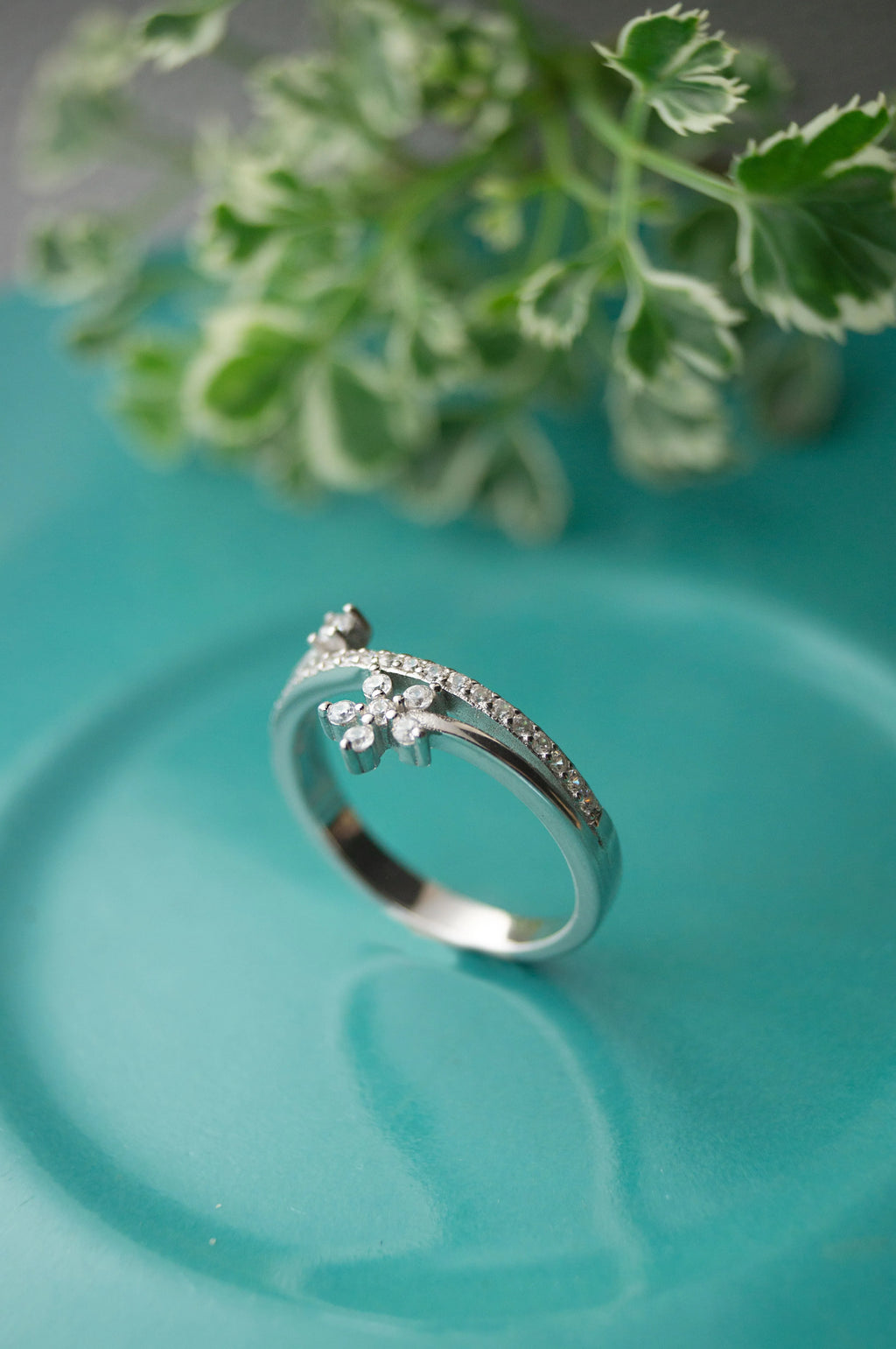 Floral Bloom Rose Gold Plated Sterling Silver Ring