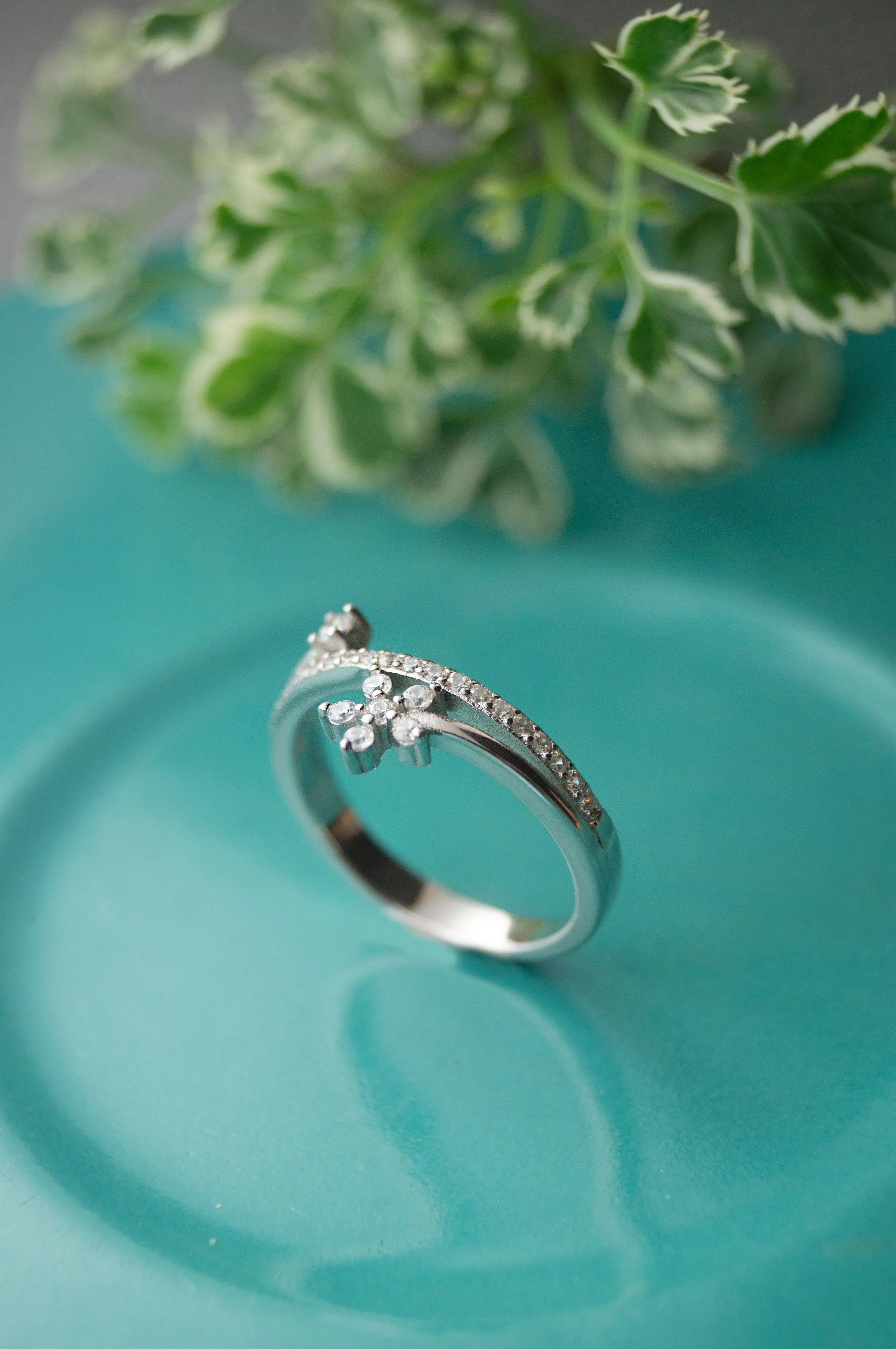 Floral Bloom Rose Gold Plated Sterling Silver Ring