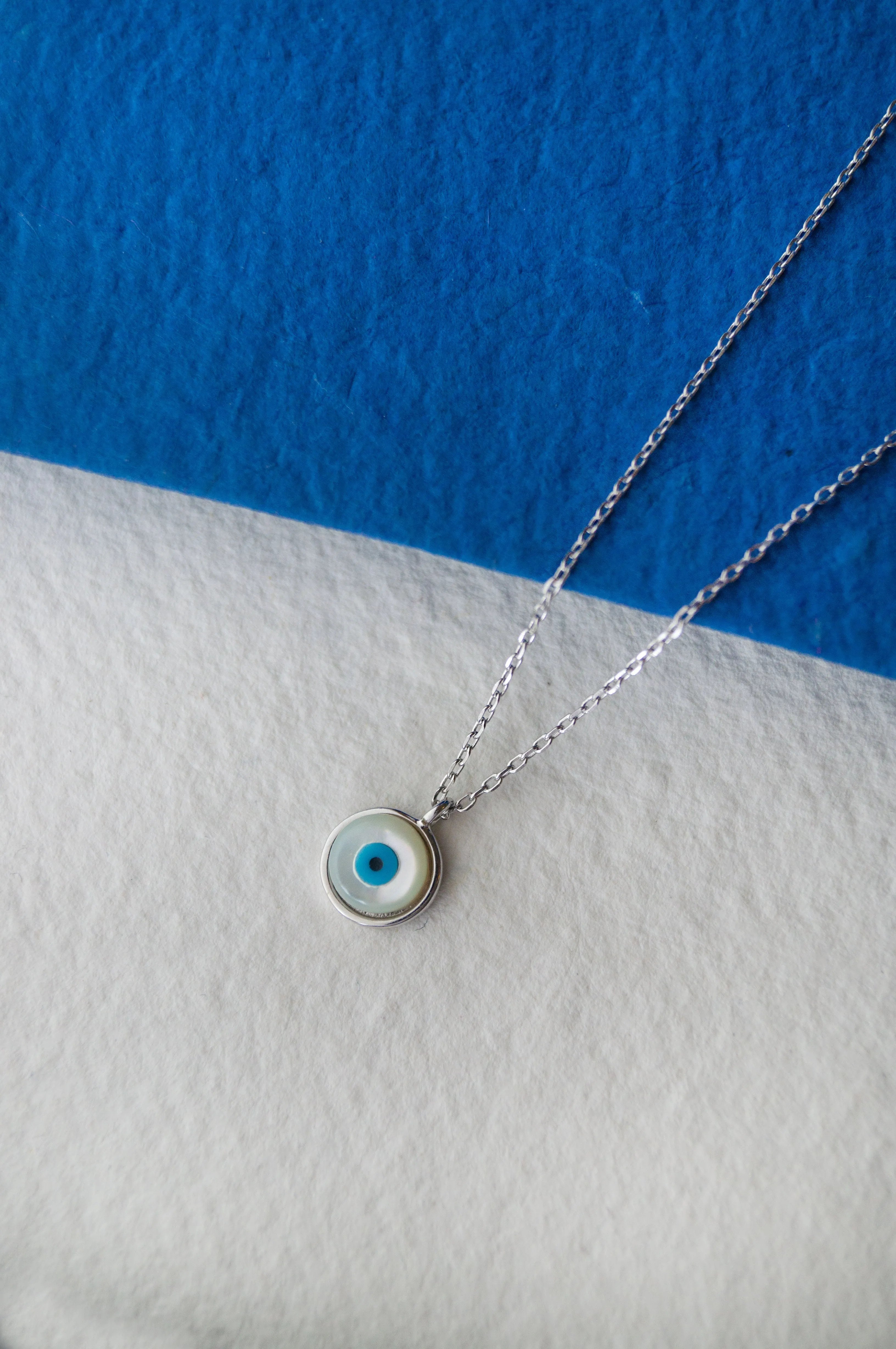 Petite Classic Evil Eye Rose Gold Plated Sterling Silver Chain Necklace