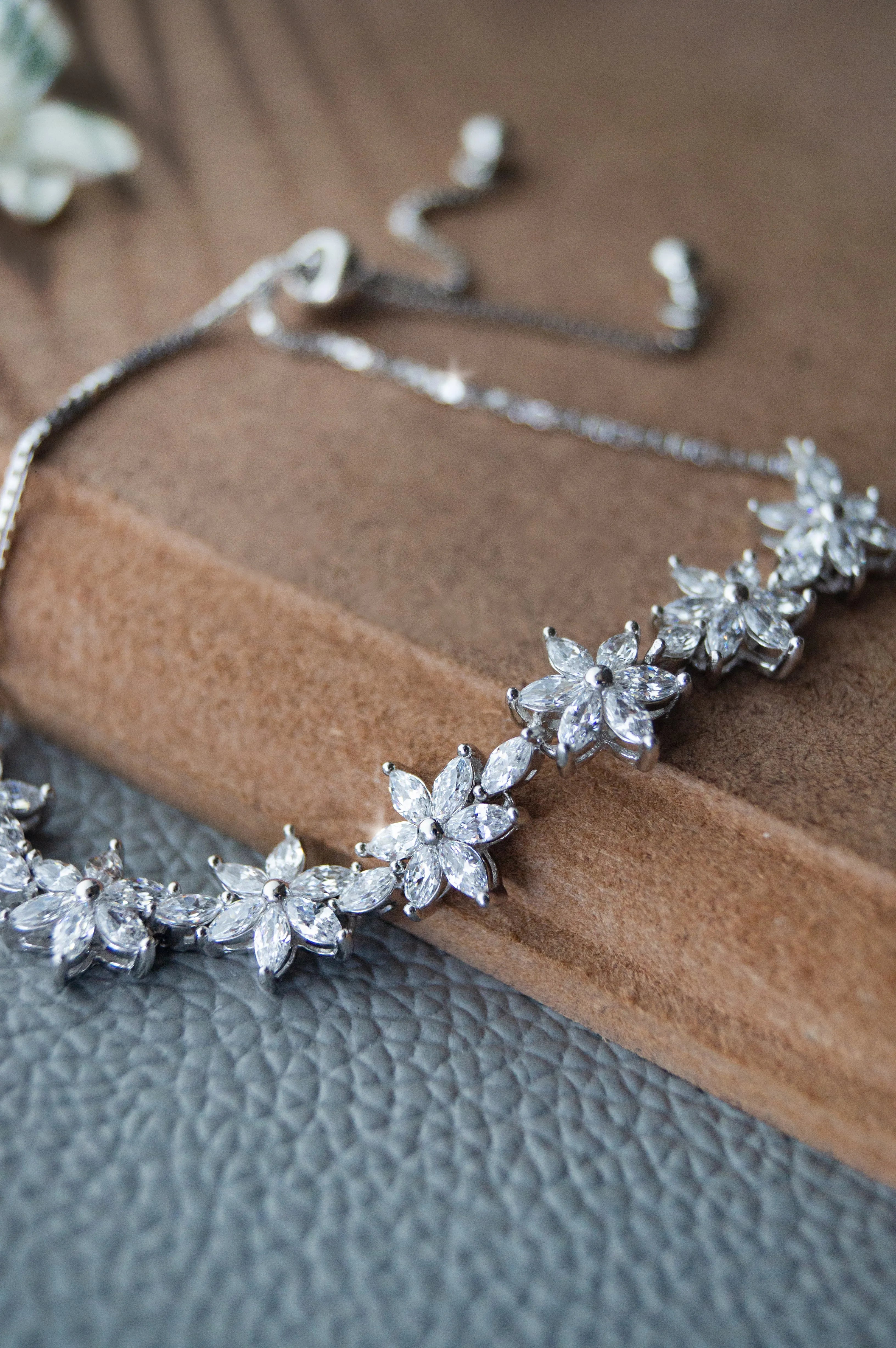 Flower Trail Rose Gold Plated Sterling Silver Pull Chain Bracelet