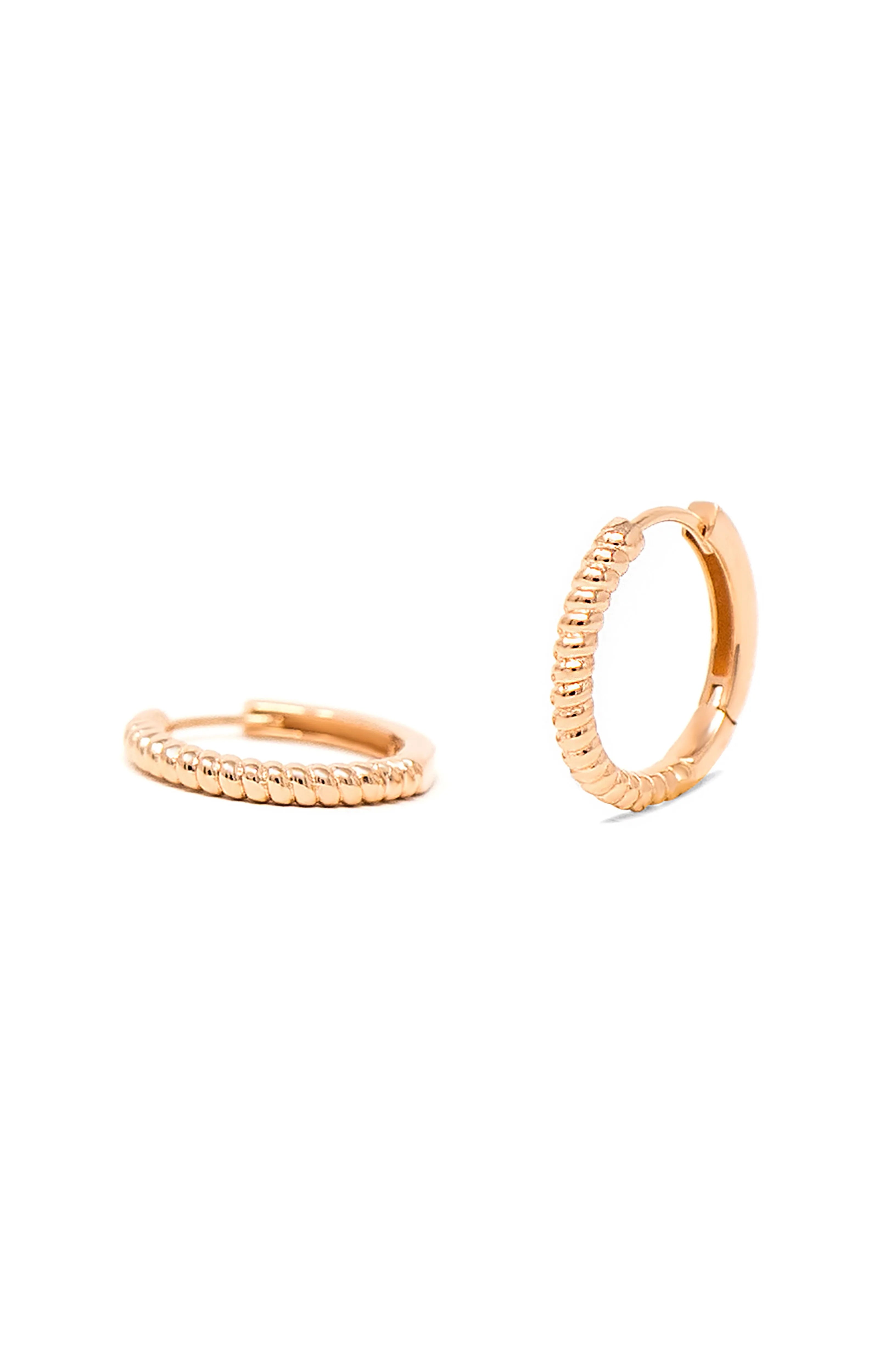Twisting Glam Gold Plated Sterling Silver Hoop Earrings