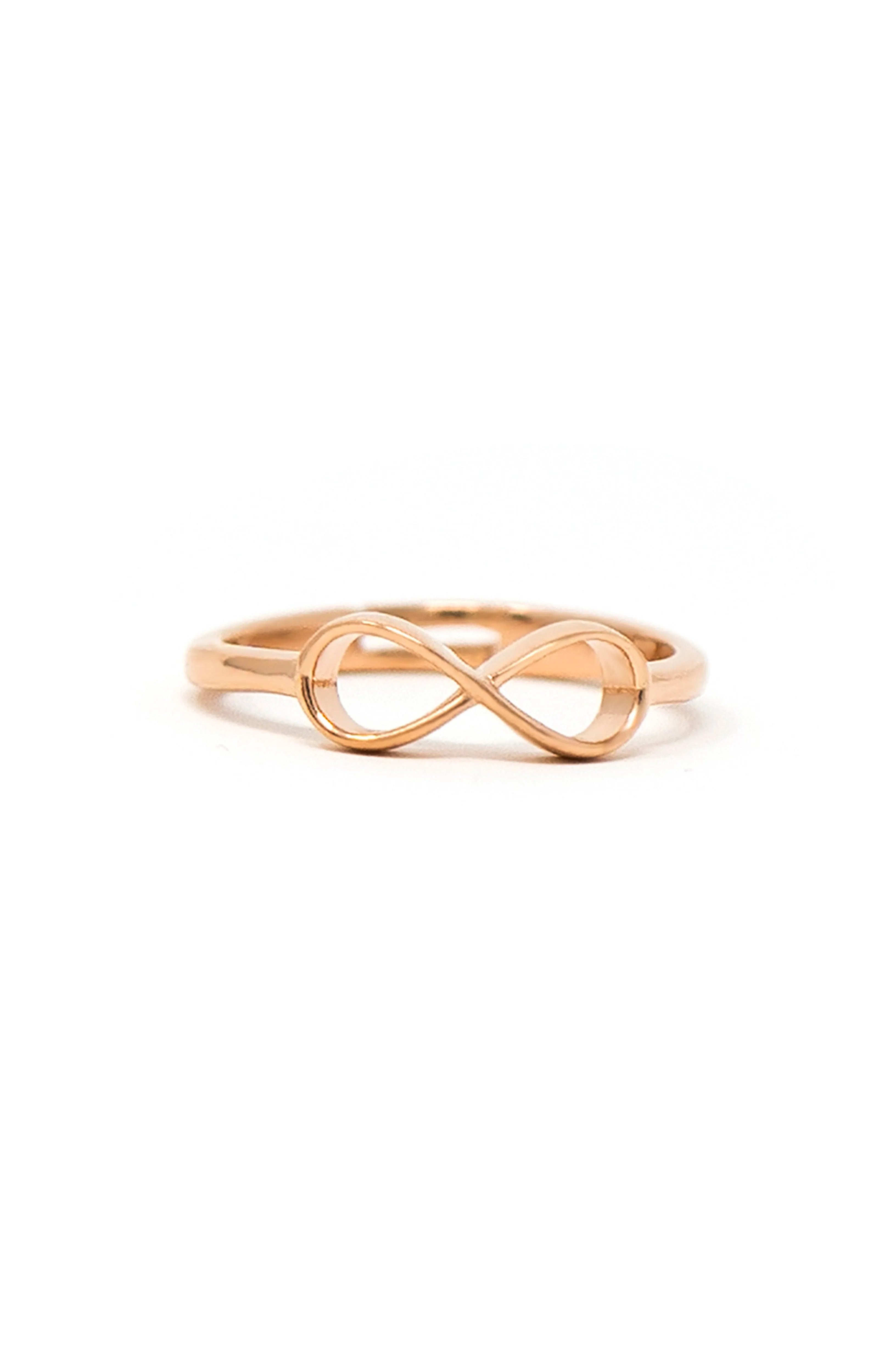 Classic Infinity Rose Gold Plated Sterling Silver Adjustable Ring