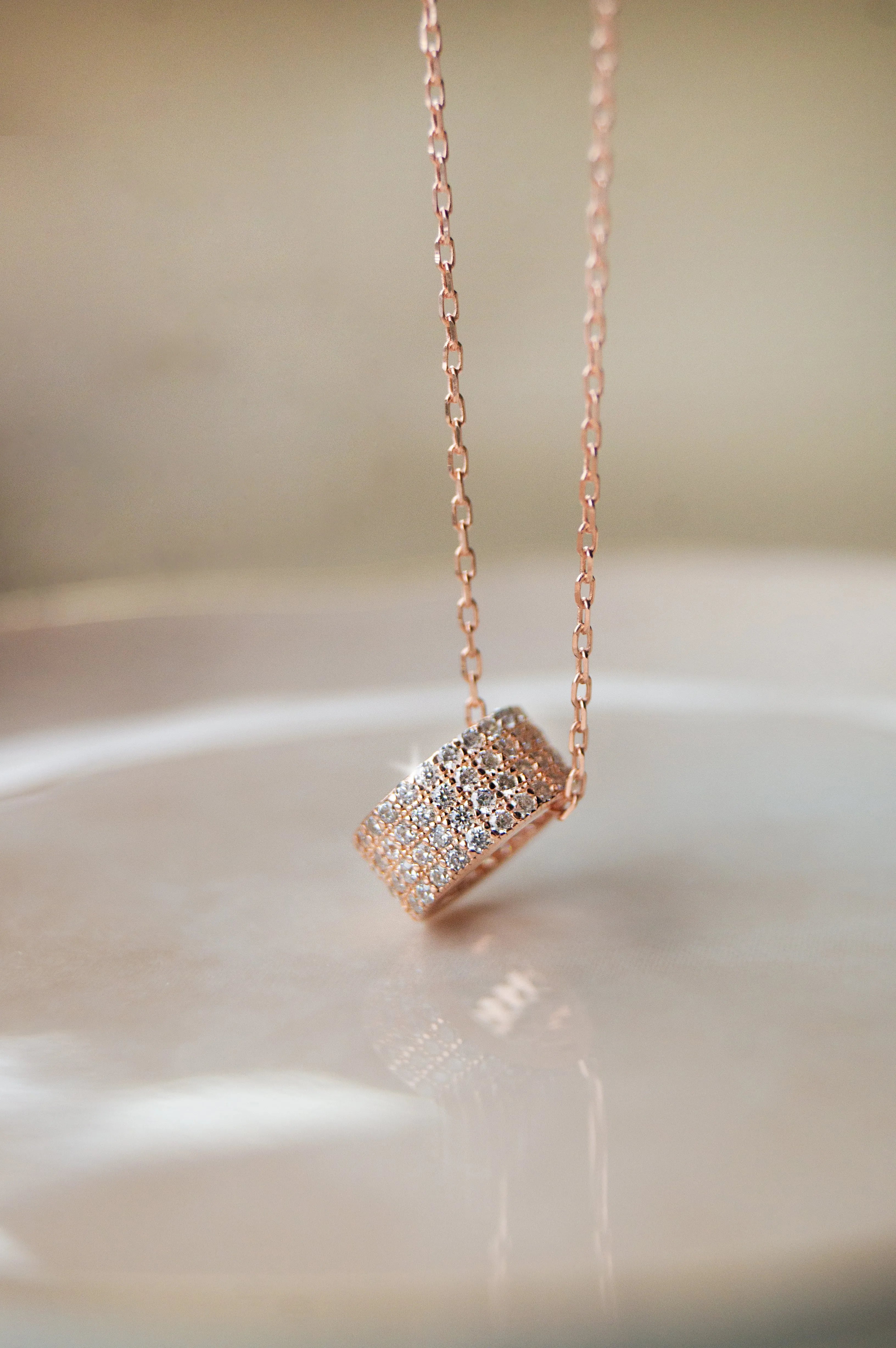 Ring-It-Up Rose Gold Plated Sterling Silver Pendant With Chain