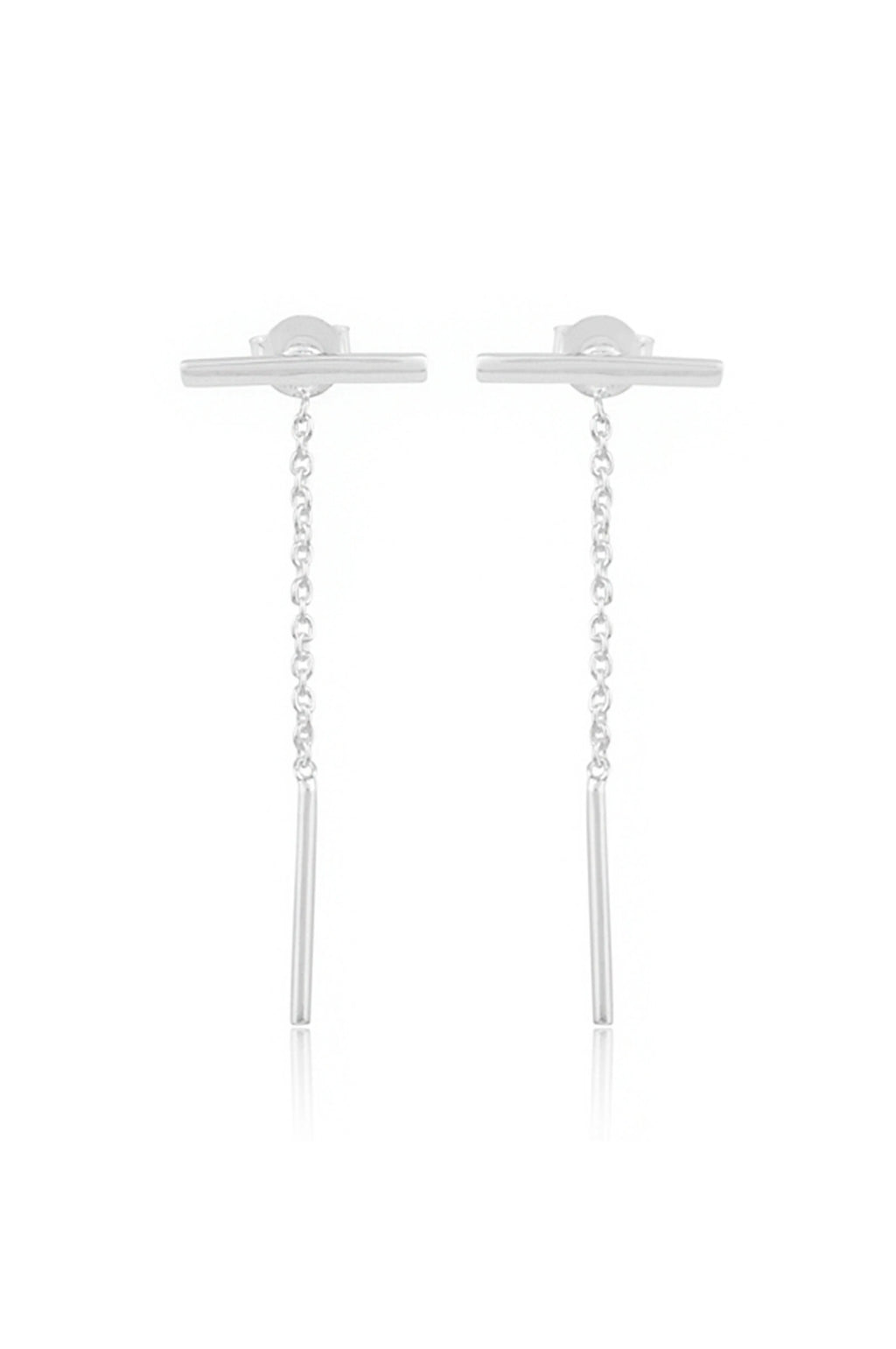 Three Way Gold Plated Sterling Silver Bar Detachable Dangler Earrings