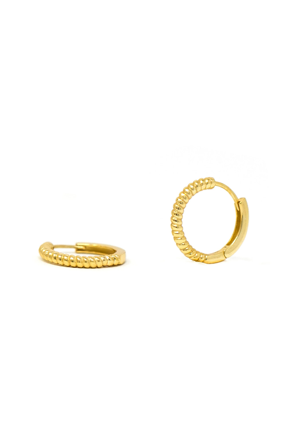 Twisting Glam Gold Plated Sterling Silver Hoop Earrings