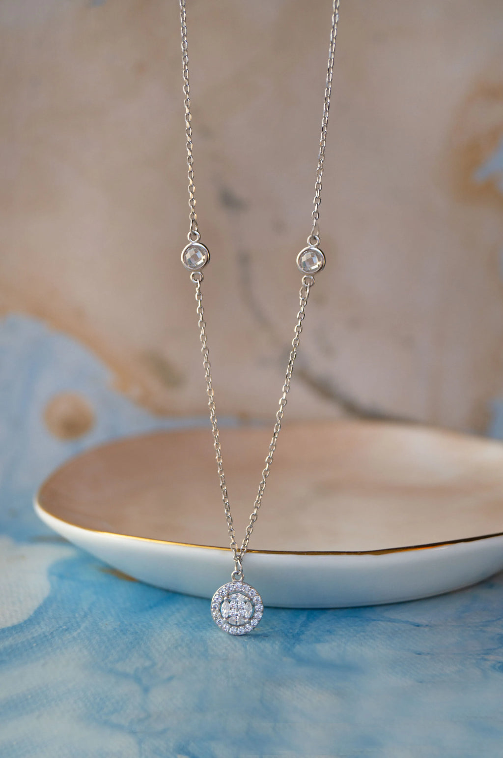 Minimal Cluster Sterling Silver Necklace Set