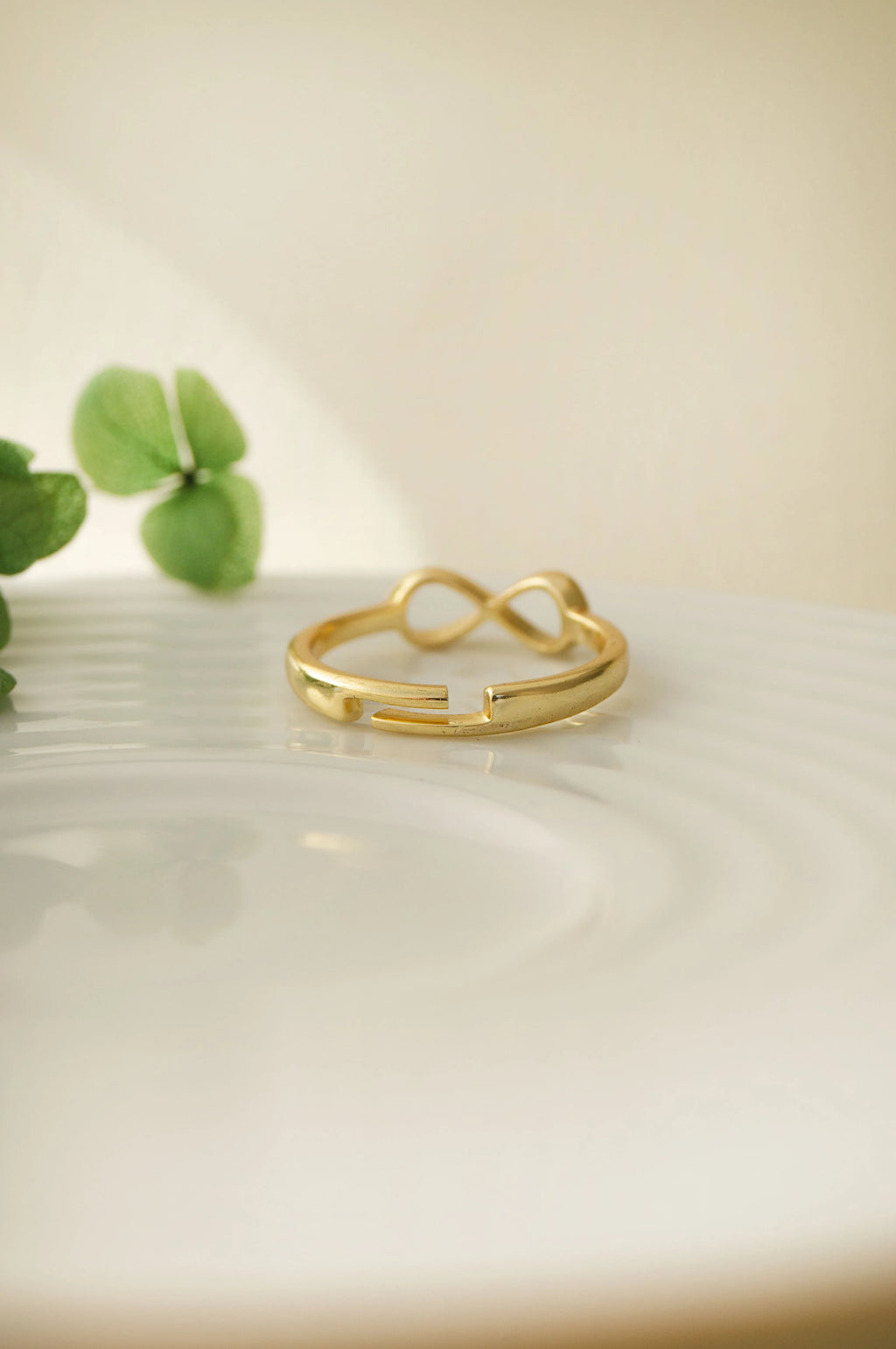 Classic Infinity Rose Gold Plated Sterling Silver Adjustable Ring