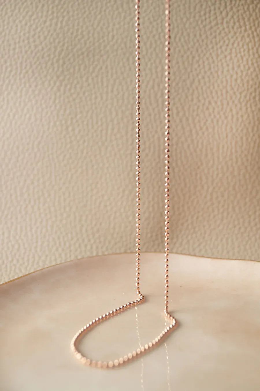 Shinning Tiny Balls Rose Gold Plated Sterling Silver Chain