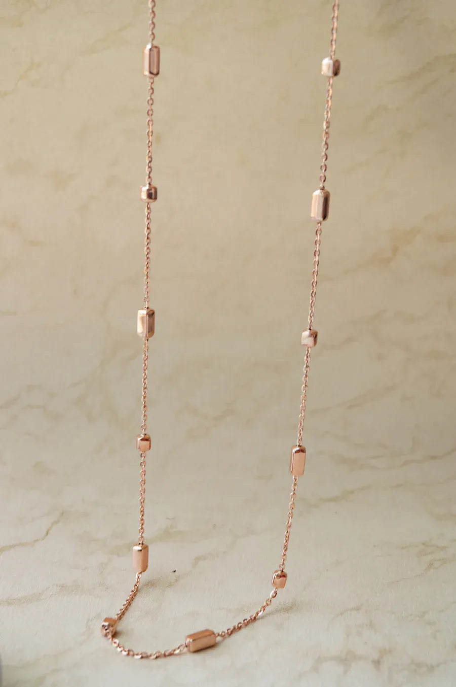 Cuboidal Game Rose Gold Plated Sterling Silver Chain