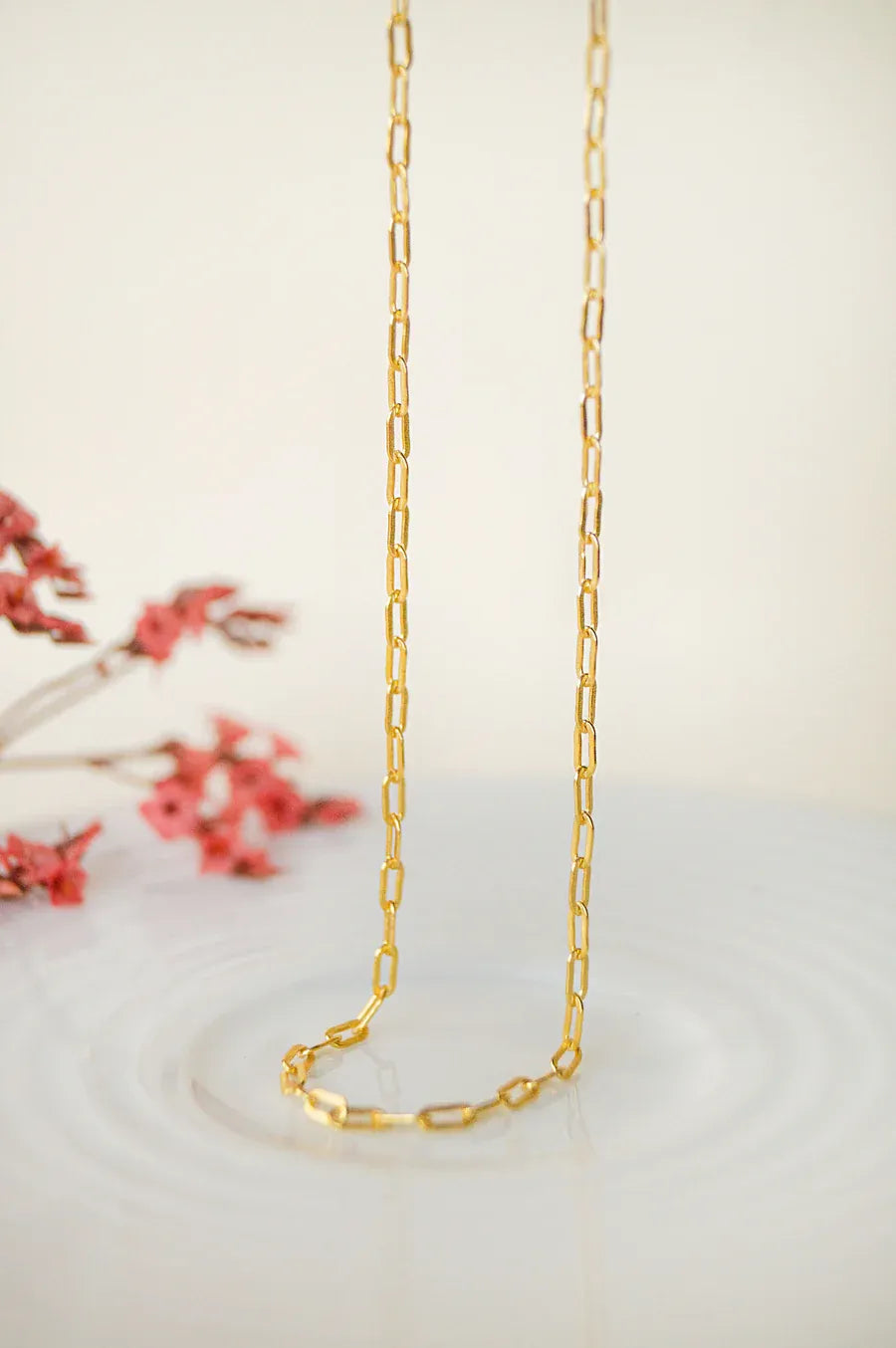 Classic Paper Clip Rose Gold Plated Sterling Silver Chain