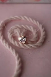 Just The Pretty Heart Sterling Silver Pendant Nylon Thread Necklace