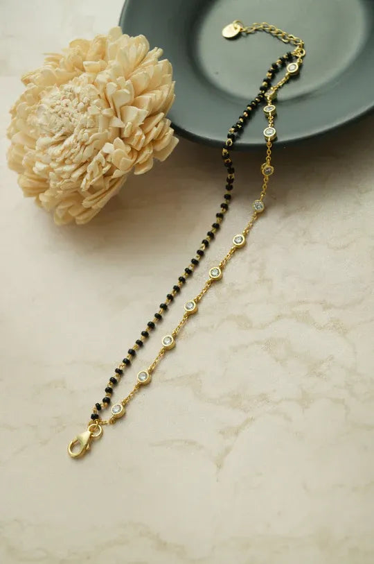 Layer It Up Gold Plated Sterling Silver Mangalsutra Bracelet