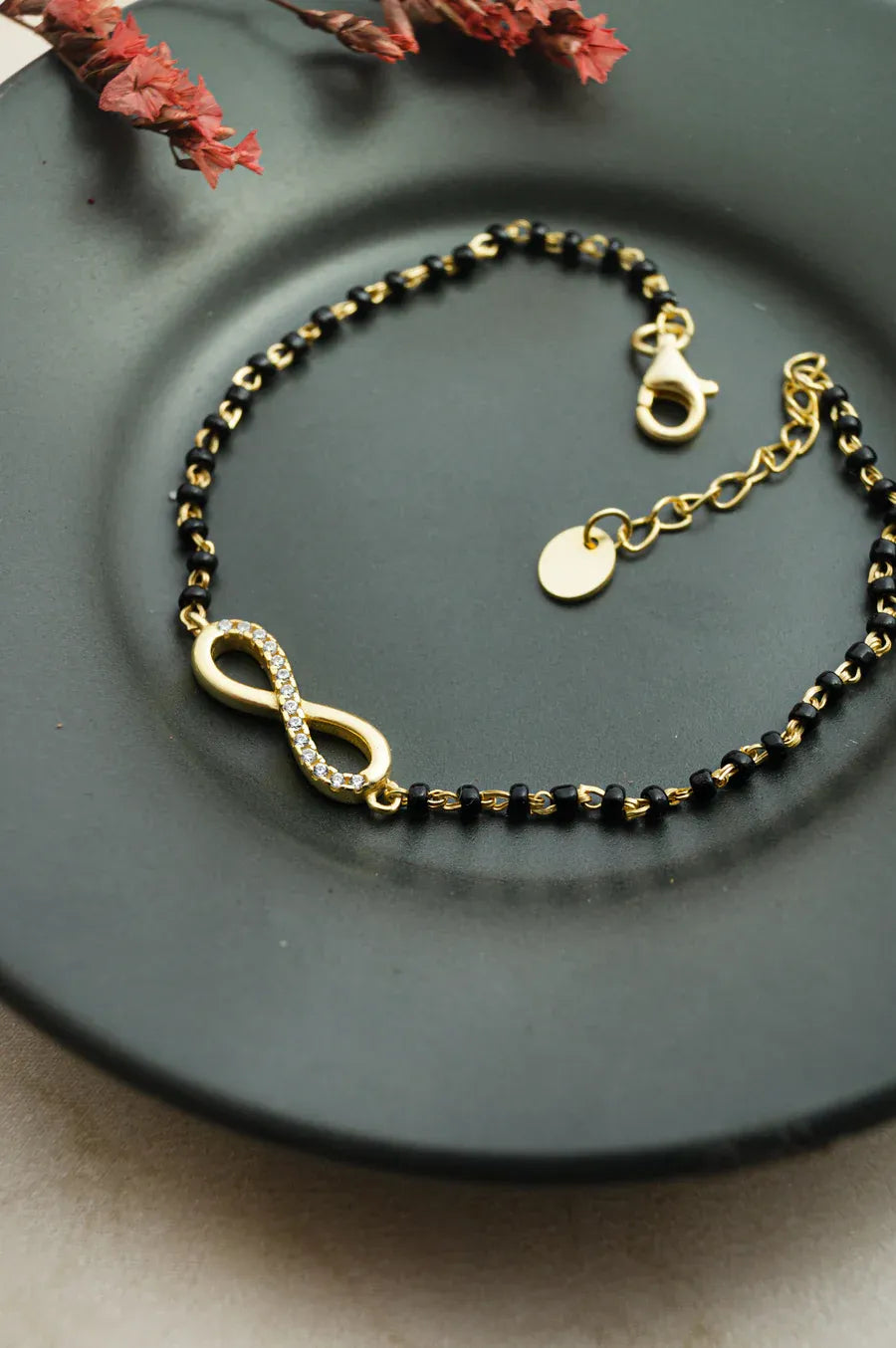 Together Till Infinity Gold Plated Sterling Silver Mangalsutra Bracelet