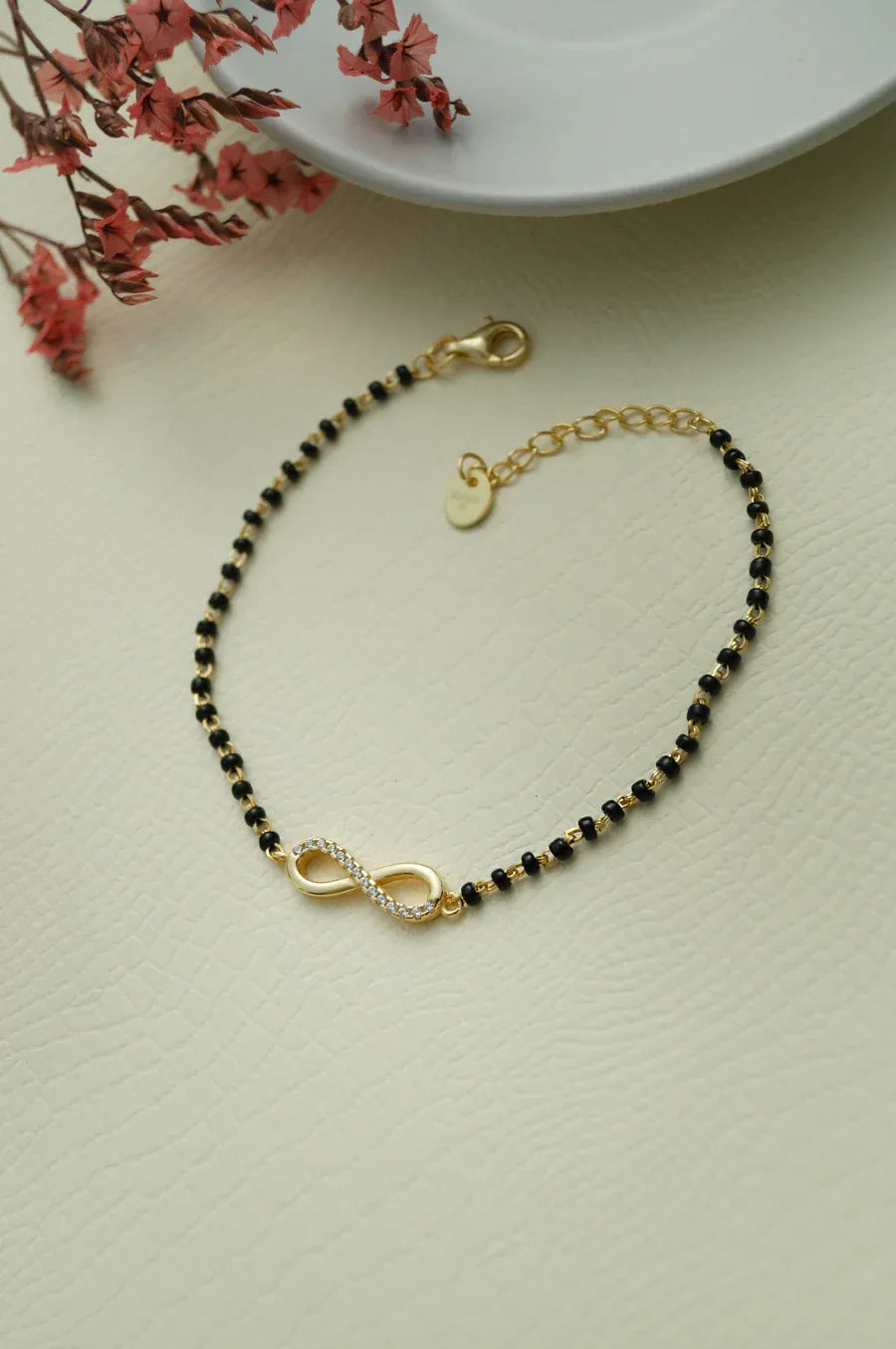 Together Till Infinity Gold Plated Sterling Silver Mangalsutra Bracelet