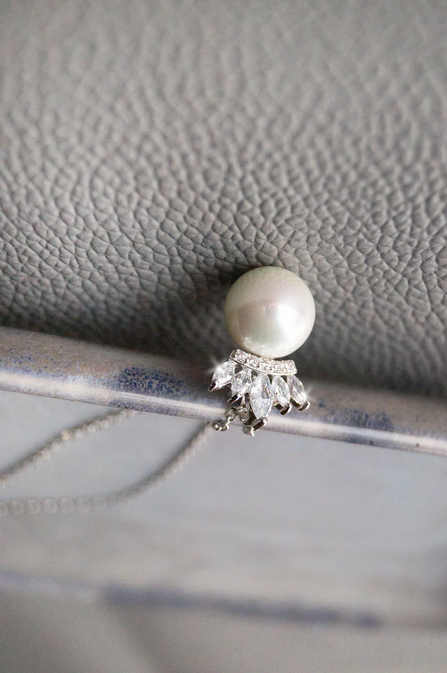 Pearl With A Crown Rose Gold Plated Sterling Silver Pendant With Chain