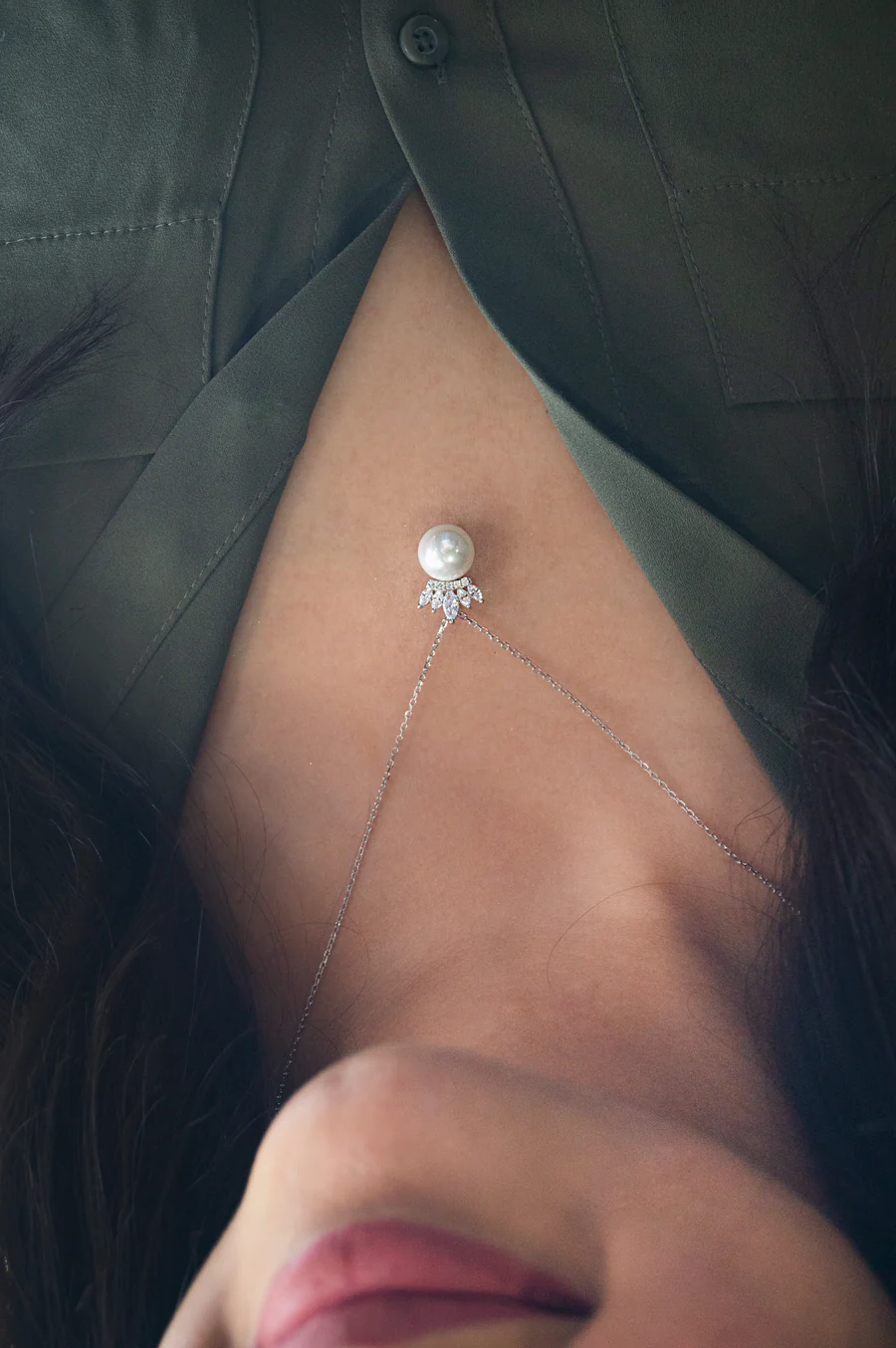 Pearl With A Crown Rose Gold Plated Sterling Silver Pendant With Chain